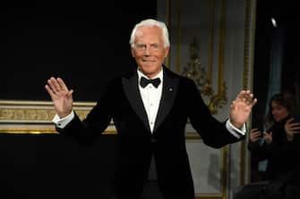 PARIS, FRANCE - JANUARY 22: Giorgio Armani walks the runway during the Giorgio Armani Prive Spring io 2019 show as part of Paris Fashion Week on January 22, 2019 in Paris, France. (Photo by Pascal Le Segretain/Getty Images)
