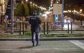 Illustration picture shows police at the site of a shooting incident in the Ieperlaan - Boulevard d'Ypres, Brussels, Monday 16 October 2023.
BELGA PHOTO HATIM KAGHAT (Photo by HATIM KAGHAT / BELGA MAG / Belga via AFP) (Photo by HATIM KAGHAT/BELGA MAG/AFP via Getty Images)