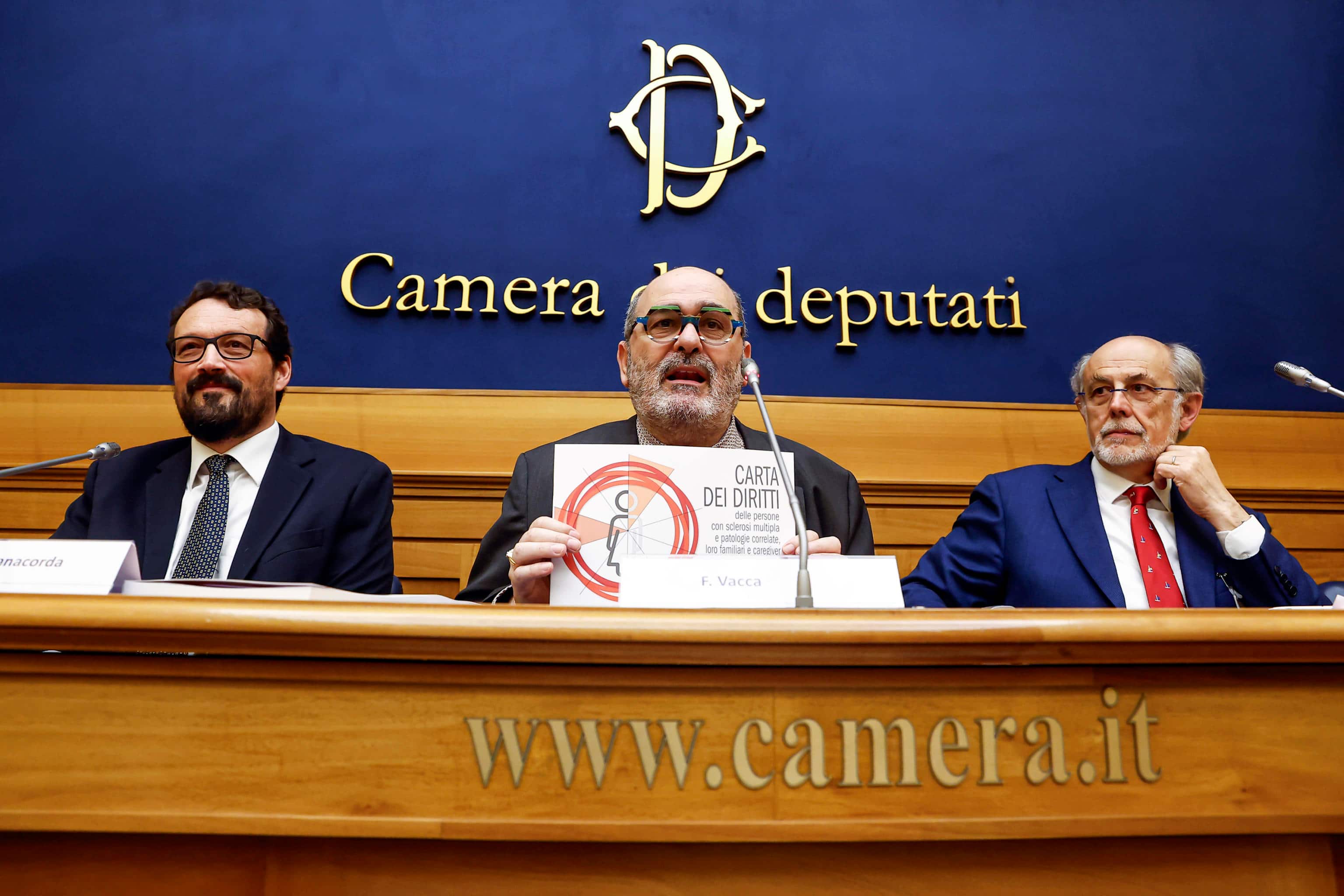 Francesco Vacca, Presidente Nazionale AISM, Mario Alberto Battaglia, Presidente FISM e Presidente MSIF, Tommaso Manacorda