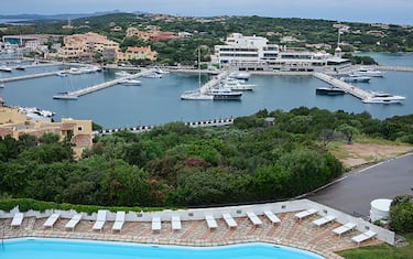 PORTO CERVO, COSTA SMERALDA, SARDINIA - ITALY- MAY 5 2022: Boat docking station where DillBar, Oligarch Alisher Usmanov (68)s yatch used to be kept in the middle of Porto Cervo, Sardinia on May 5, 2022. 
(Photo by Federica Valabrega for The Washington Post via Getty Images)