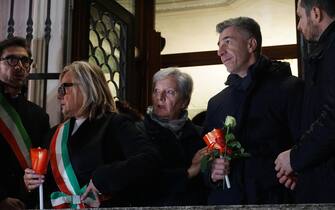  Gino Cecchettin durante la fiaccolata in memoria di Giulia , a Vigonovo, stasera 19 novembre 2023. ANSA/ANDREA MEROLA