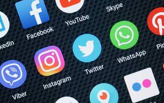 Social Media Apps on a Smartphone, Close Up