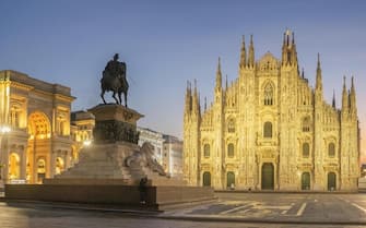 Panorama of the Piazza del Duomo - Milan, Italy