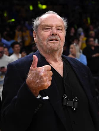 LOS ANGELES, CA - APRIL 28: Jack Nicholson attends the basketball game between the Los Angeles Lakers and the Memphis Grizzlies Round 1 Game 6 of the 2023 NBA Playoffs at Crypto.com Arena on April 28, 2023 in Los Angeles, California. (Photo by Kevork Djansezian/Getty Images)