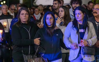 Fiaccolata in memoria di Manuel Mastrapasqua, accoltellato nella notte mentre tornava dal lavoro, nella foto la sorella Marika (MILANO - 2024-10-13, Massimo Alberico) p.s. la foto e' utilizzabile nel rispetto del contesto in cui e' stata scattata, e senza intento diffamatorio del decoro delle persone rappresentate