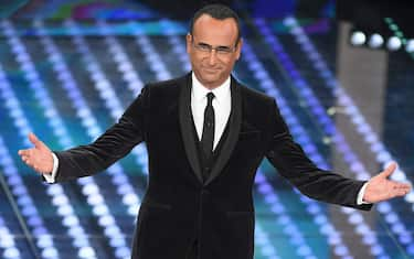 SANREMO, ITALY - FEBRUARY 07:  Carlo Conti attends the opening night of the 67th Sanremo Festival 2017 at Teatro Ariston on February 7, 2017 in Sanremo, Italy.  (Photo by Venturelli/Getty Images)