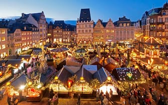 Christmas market on the main market, Trier, Mosel, Rhineland-Palatinate, Germany
