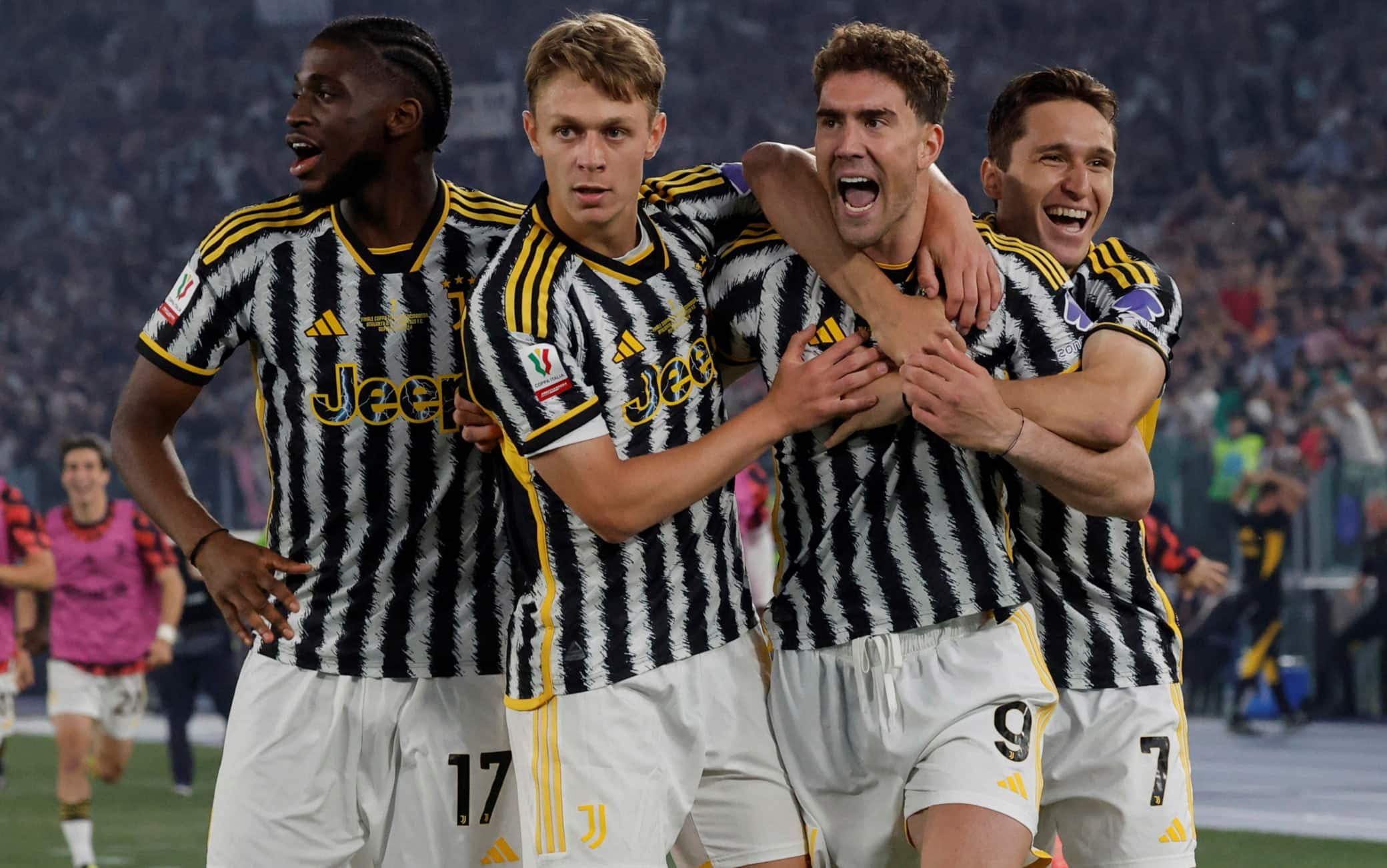 L'esultanza della Juve