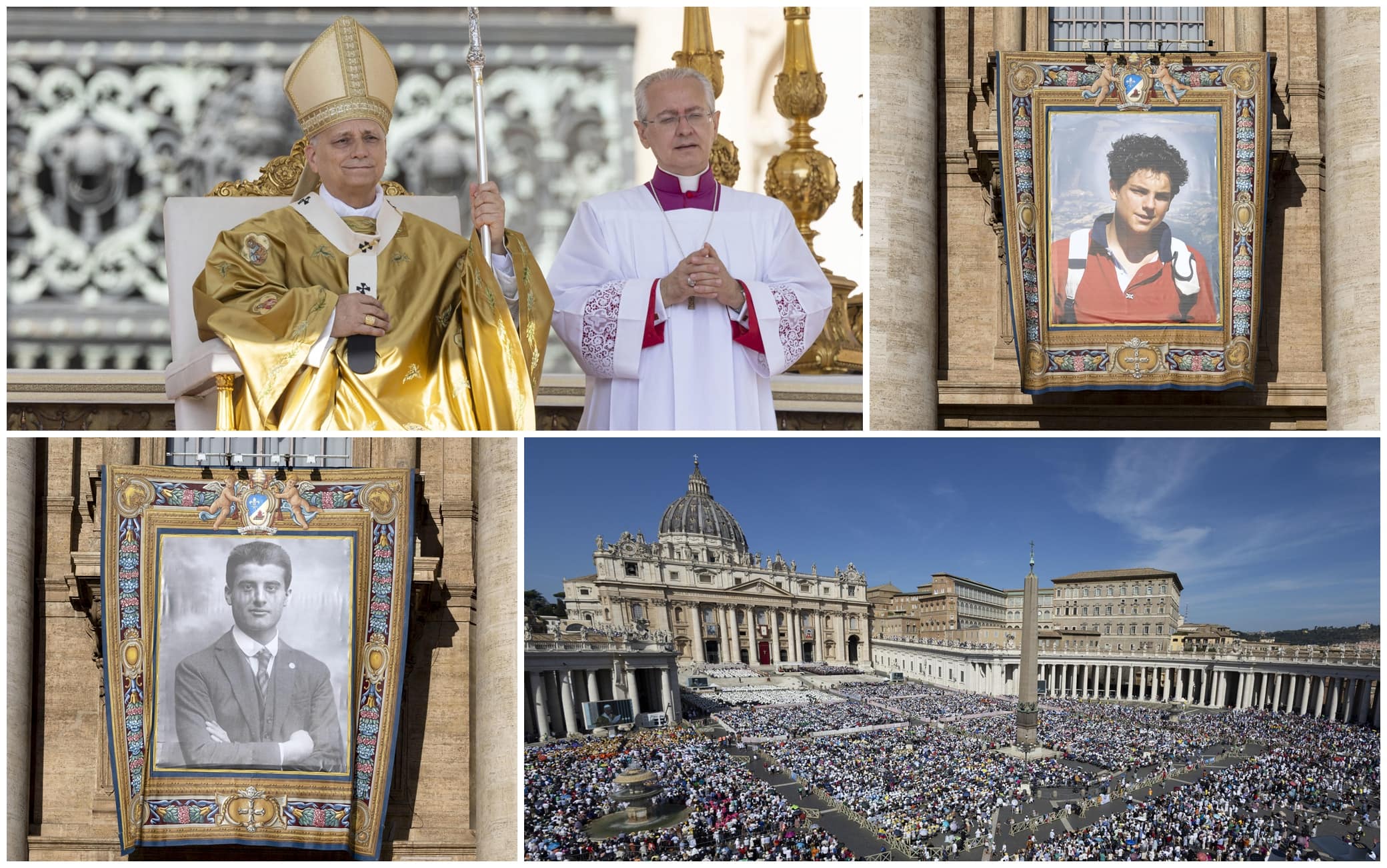 Piazza gremita per la canonizzazione di Acutis e Frassati