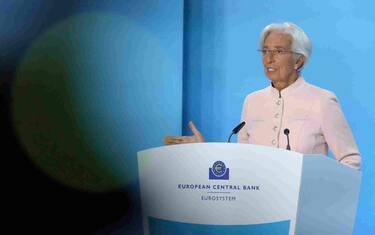 epa10860179 European Central Bank (ECB) President Christine Lagarde addresses a press conference following a meeting of the ECB Governing Council in Frankfurt am Main, Germany, 14 September 2023. The ECB held a two-day meeting from 13 to 14 September. Market expectations are split on whether the central bank will maintain its current rate or raise it for the tenth time in a row to 4 percent due to persistently high inflation and growing recession fears.  EPA/RONALD WITTEK