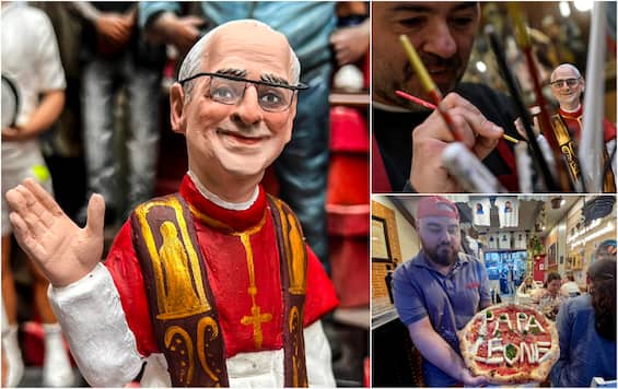 Papa Leone XIV, statuina del presepe di S. Gregorio Armeno e pizza speciale a Napoli. FOTO Papa Leone XIV, statuina del presepe di S. Gregorio Armeno e pizza speciale a Napoli. FOTO