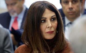 Il ministro del Turismo Daniela Santanche' al Mimit durante la presentazione del logo 'Aggiungi un posto a tavola che c'è un bambino in piu' ', Roma, 1 Febbraio 2024. ANSA/GIUSEPPE LAMI
