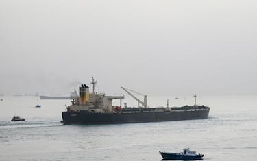 SUEZ, EGYPT - JANUARY 10: A ship transits the Suez Canal towards the Red Sea on January 10, 2024 in Suez, Egypt. on January 10, 2024 in Suez, Egypt. In the wake of Israel's war on Gaza after the October 7 Hamas attack on Israel, Houthi rebels in Yemen pledged disruption on all ships destined for Israel through the Red Sea's Suez Canal. The disruption on world trade is evident in the number of companies using this container ship route - a 90 per cent decline compared to figures one year ago. (Photo by Sayed Hassan/Getty Images)