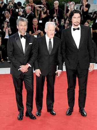 Venezia, 80th Venice Film Festival 2023, serata 2 - Red Carpet Film “Ferrari”. Nella Foto Adam Driver, Michael Mann, Patrick Dempsey