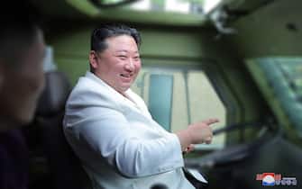 epa10799315 An undated photo released by the official North Korean Central News Agency (KCNA) on 14 August 2023 shows North Korean leader Kim Jong Un inspecting major munitions factories at an undisclosed location in North Korea. AccordingÂ toÂ KCNA, the North Korean leader visited major munitions factories from 11-12 August 2023, including a factory producing tactical missiles.  EPA/KCNA   EDITORIAL USE ONLY