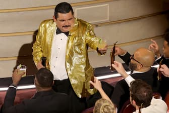 HOLLYWOOD, CALIFORNIA - MARCH 10: Guillermo Rodriguez speaks during the 96th Annual Academy Awards at Dolby Theatre on March 10, 2024 in Hollywood, California. (Photo by Kevin Winter/Getty Images)