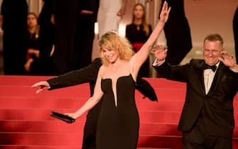 CANNES, FRANCE - MAY 24: Barbora BobulovÃ¡ attends the "Il Sol Dell'Avvenire (A Brighter Tomorrow)" red carpet during the 76th annual Cannes film festival at Palais des Festivals on May 24, 2023 in Cannes, France. (Photo by Kristy Sparow/Getty Images)