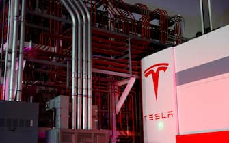 April 7, 2022; Austin, TX, USA; Manufacturing equipment at the “Cyber Rodeo” grand opening celebration for the new $1.1 billion Tesla Giga Texas manufacturing facility on Thursday April 7, 2022. Mandatory Credit: Jay Janner-USA TODAY NETWORK/Sipa USA
