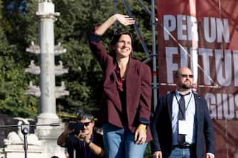 La segretaria Pd, Elly Schlein, alla manifestazione del PD a piazza del Popolo, Roma, 11 novembre 2023
ANSA/MASSIMO PERCOSSI