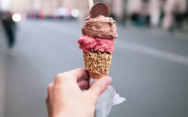 Tasty gelato ice cream in the streets of Rome.