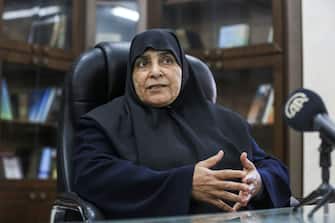 GAZA CITY, GAZA - MARCH 24: Jamila al-Shanti, became the first woman to be elected to Hamas' political bureau member, speaks during an exclusive interview in Gaza City, Gaza on March 24, 2021. (Photo by Ali Jadallah/Anadolu Agency via Getty Images)
