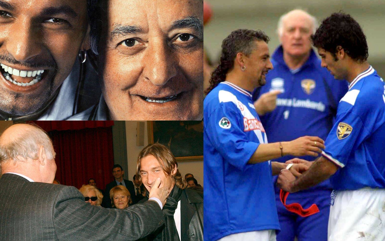 Carlo Mazzone con Baggio, Totti e Guardiola