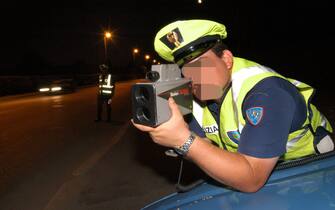 Italy, highway patrol, Telelaser apparatus for speed control