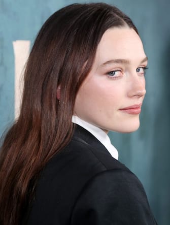 NEW YORK, NEW YORK - MARCH 18: Victoria Pedretti poses at the opening night after party for "An Enemy of The People" on Broadway at The Pool/The Grille by Major Food Group on March 18, 2024 in New York City. (Photo by Bruce Glikas/FilmMagic)