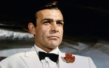 Sean Connery as secret agent 007, James Bond, in the movie Goldfinger.