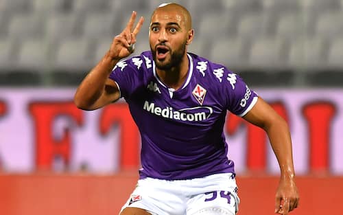 Fiorentina's midfielder Sofyan Amrabat reacts during the Italian Serie A soccer match between ACF Fiorentina and UC Sampdoria at the Artemio Franchi stadium in Florence, Italy, 2 October 2020ANSA/CLAUDIO GIOVANNINI