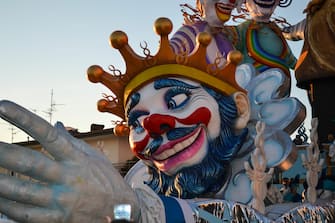 Viareggio the famous carnival parade with themed allegorical floats.
