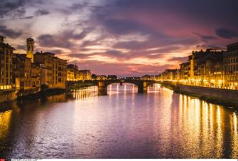 Sunset on the Ponte Vecchio, Florence