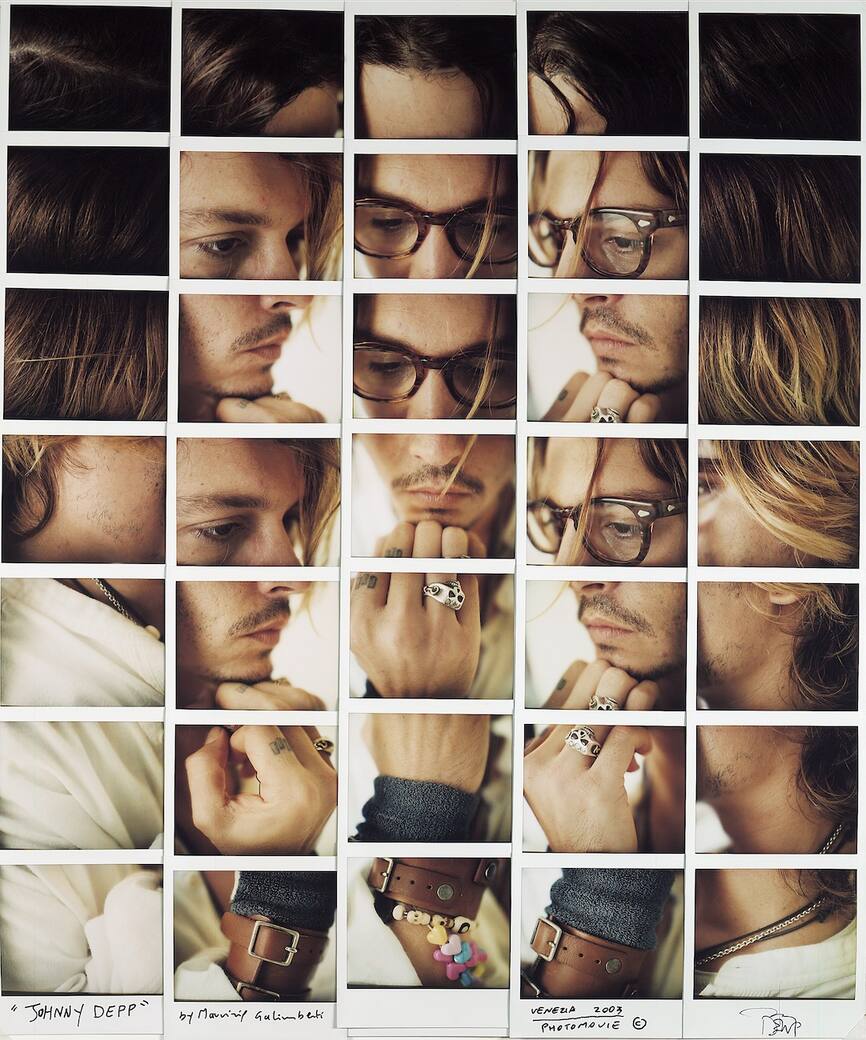 Johnny Depp, lastra Polaroid, 2015, 50x60 cm. By Maurizio Galimberti/Photomovie