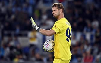 LazioÕs goalkeeper Ivan Provedel reacts during the Serie A soccer match between SS Lazio and AC Monza at the Olimpico stadium in Rome, Italy, 23 September 2023. ANSA/RICCARDO ANTIMIANI