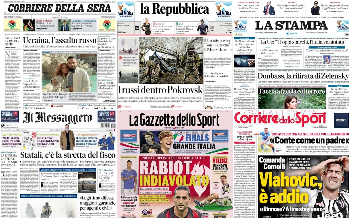 le prime pagine dei quotidiani di oggi 12 novembre la rassegna stampa da Tg24.sky.it le prime pagine dei quotidiani di oggi 12 novembre la rassegna stampa