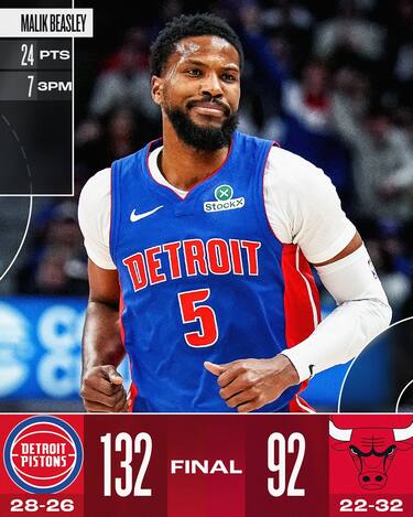 CHICAGO BULLS-DETROIT PISTONS 92-132