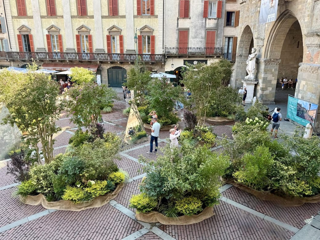 XVI edizione di Landscape Festival – I Maestri del Paesaggio, Installazione Così è se vi appare della paesaggista Cristina Mazzucchelli, in Piazza Vecchia a Bergamo