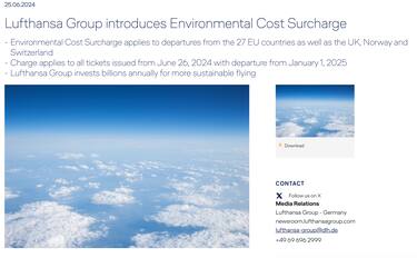 L'annuncio di Lufthansa