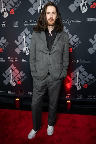 Hozier arrives on the red carpet for the eighth annual Love Rock NYC benefit concert for God's Love We Deliver at the Beacon Theatre in New York, New York, on Mar. 7, 2024. (Photo by Gabriele Holtermann/Sipa USA)