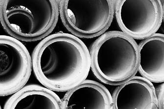 Close-up of asbestos pipes.