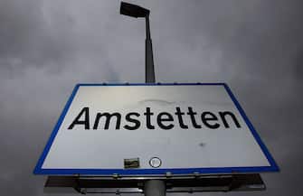 AMSTETTEN, AUSTRIA - MARCH 15:A sign reading Amstetten is pictured next to a street at the entrance of the city of Amstetten, where Josef Fritzl imprisoned his daughter in a cellar for 24 years and fathered seven children with her, is pictured on March 15, 2009 in Amstetten, Austria.The 73-year-old Austrian goes on trial on March 16.  (Photo by Miguel Villagran/Getty Images)