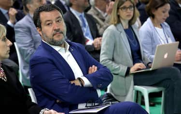 Il vice presidente del Consiglio Matteo Salvini in occasione  dell’inaugurazione della fiera Transpotec. Milano 8 Maggio 2024.
ANSA / MATTEO BAZZI
