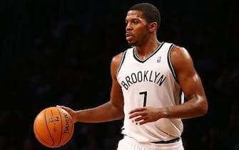 NEW YORK, NY - DECEMBER 18:  (NEW YORK DAILIES OUT)   Joe Johnson #7 of the Brooklyn Nets in action against the Utah Jazz at Barclays Center on December 18, 2012 in the Brooklyn borough of New York City.The Jazz defeated the Nets 92-90.  NOTE TO USER: User expressly acknowledges and agrees that, by downloading and/or using this Photograph, user is consenting to the terms and conditions of the Getty Images License Agreement.  (Photo by Jim McIsaac/Getty Images) 