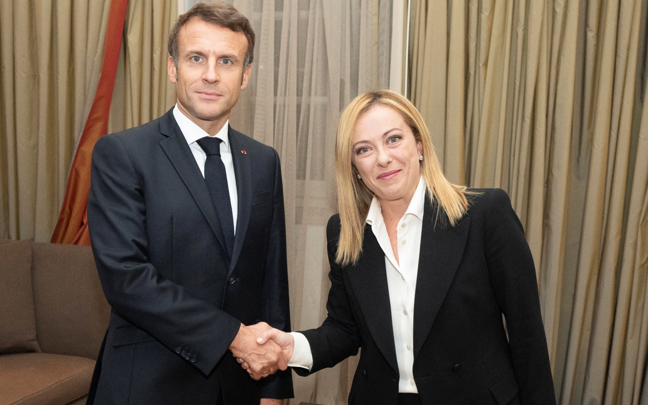 Italian Premier Giorgia Meloni meets French President Emmanuel Macron, Rome, 23 October 2022. ANSA/FILIPPO ATTILI/US PALAZZO CHIGI +++ NPK +++ NO SALES, EDITORIAL USE ONLY +++