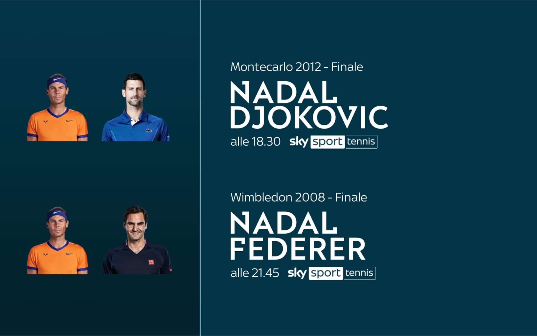 I match storici di Nadal su Sky