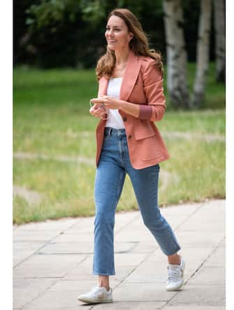 LONDON, ENGLAND - JUNE 22:  Catherine, Duchess of Cambridge visits 'The Urban Nature Project' at The Natural History Museum on June 22, 2021 in London, England. (Photo by Samir Hussein/WireImage)