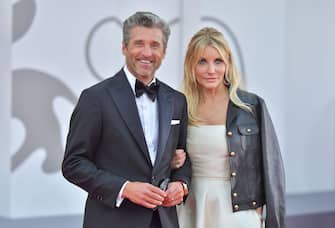 VENICE, ITALY - AUGUST 31: Patrick Dempsey and Jillian Fink attend the red carpet for the movie "Ferrari" at the 80th Venice International Film Festival on August 31, 2023 in Venice, Italy. (Photo by Dominique Charriau/WireImage)