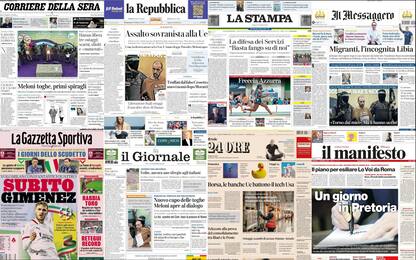 I giornali del 9 febbraio