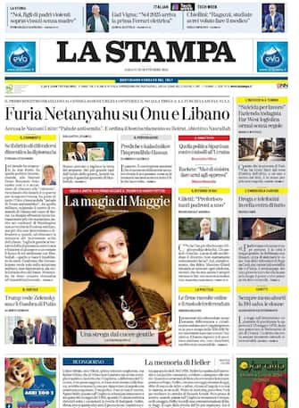 la prima pagina de la stampa