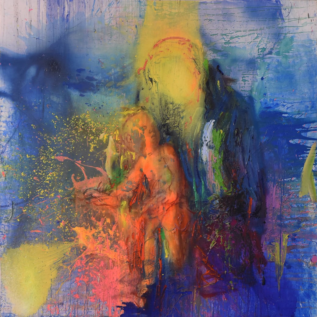 Thomas Lange, Madonna con Bambino (Botticelli), 2020-2023, tecnica mista su tela, 200 x 200 cm